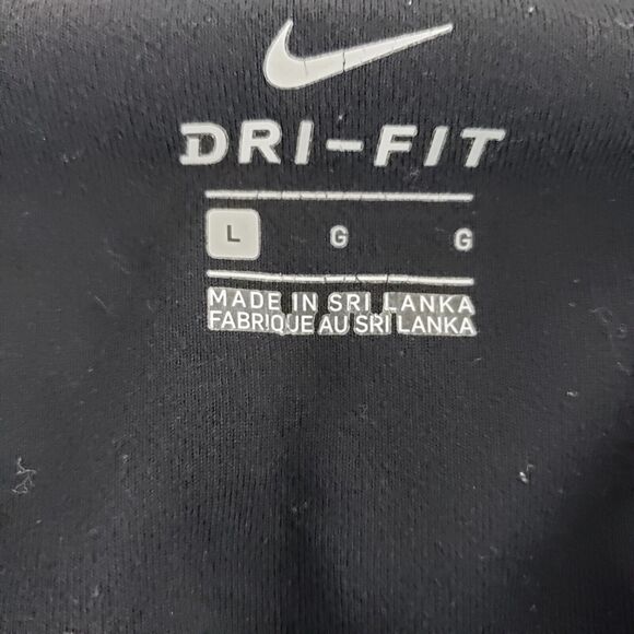 Nike Womens SIZE L Black Workout Run Tight Fit Crop Compression Pants Key Pocket - Picture 8 of 13